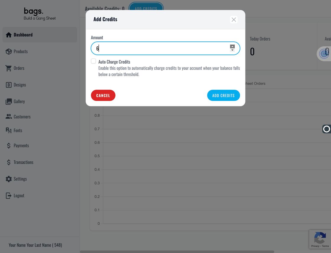 Credit Amount Field