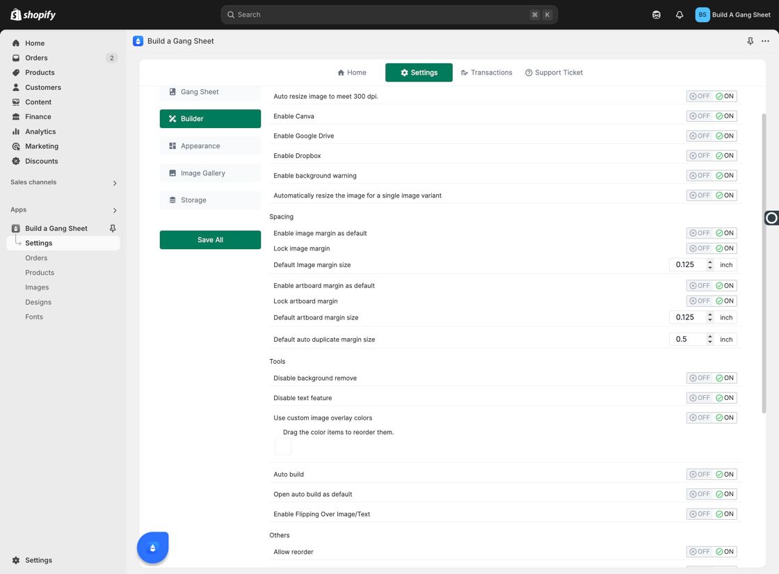 Settings Button
