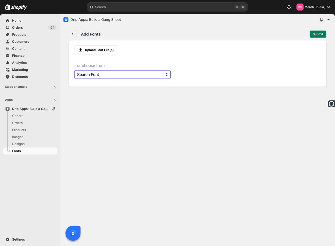 Search for Font