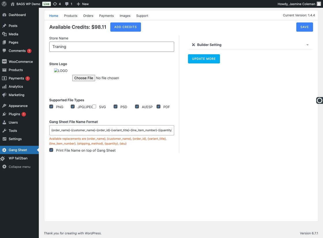 Click Update More