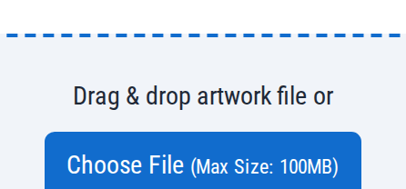 The upload area showing the Choose File button labelled Max Size 100MB, above chips listing the supported file types.